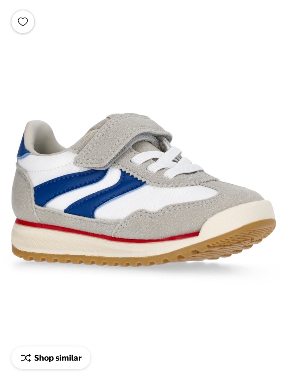wonder nation Grey, White & Blue Kids Sneakers with Red Accent